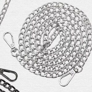 47” Silver Long Chain Strap